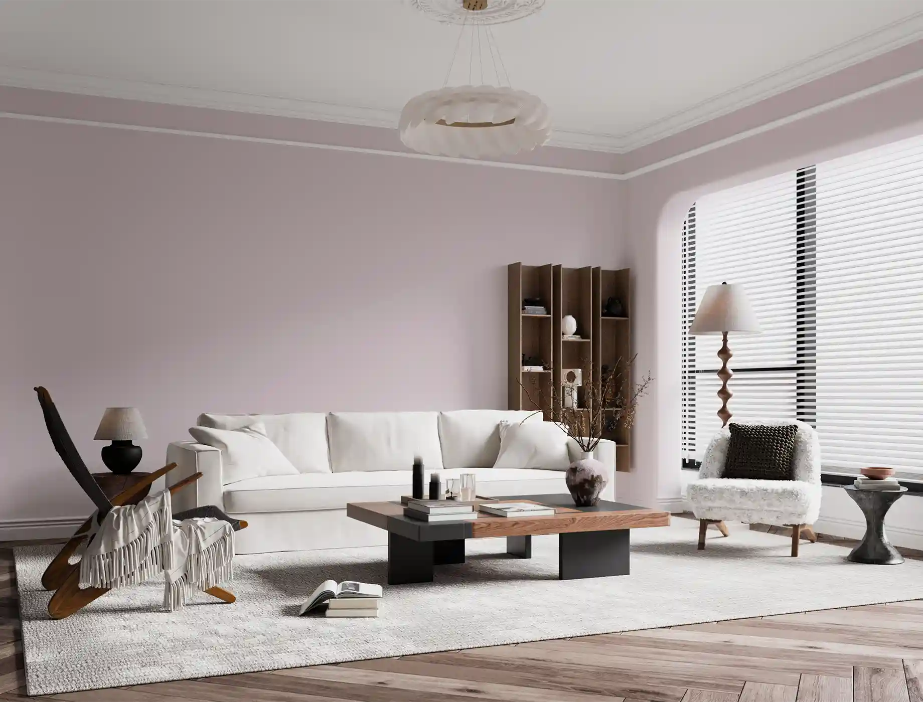 Interior paint color consultation with sample colors and finish selections