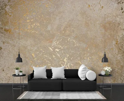 Decorative faux painting and custom wall finish in a residential interior